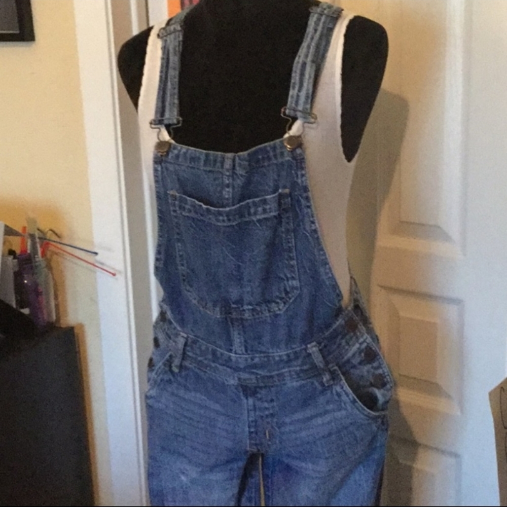 Distressed Jean overalls